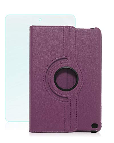 humblebe Drehbare Hülle mit Standfunktion für 7.9" Apple iPad Mini 5 inkl. Panzerfolie aus Glas in Purple [passend für A2133, A2124, A2126, A2125] von humblebe