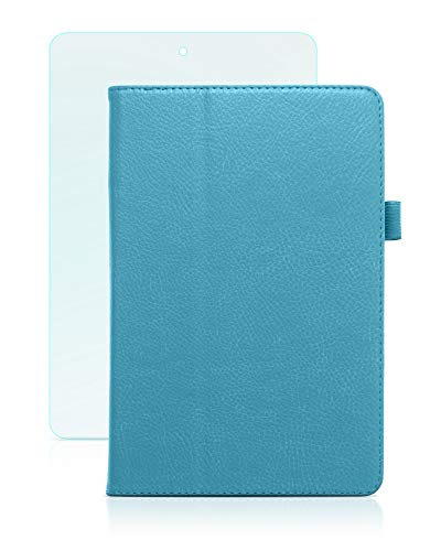 humblebe Klassische Hülle mit Standfunktion für 7.9" Apple iPad Mini 5 inkl. Panzerfolie aus Glas in TÜRKIS [passend für A2133, A2124, A2126, A2125] von humblebe