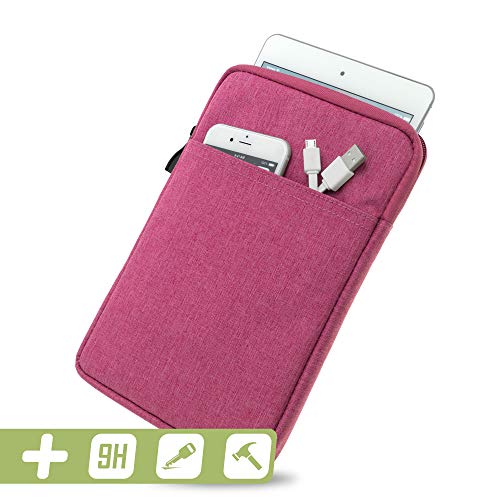 humblebe Wasserabweisende Tasche mit Kantenschutz für 8.0" Samsung Galaxy Tab Note inkl. Panzerfolie aus Glas in PINK [passend für GT-N5100, GT-N5110, GT-N5120] von humblebe