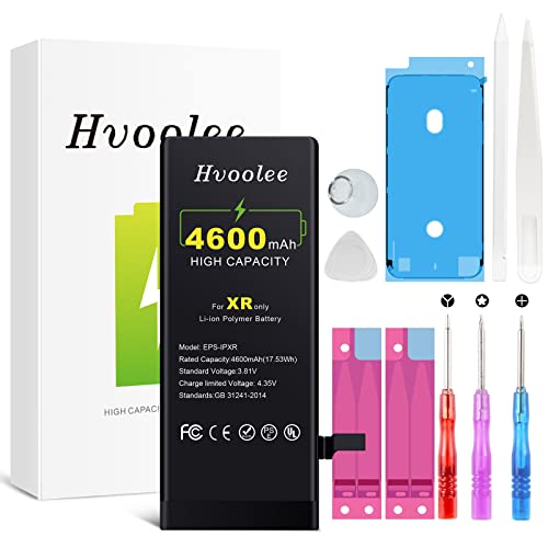 Akku für iPhone XR 4600mAh Li-Ion Batterie mit Höherer Kapazität für iPhone XR Ersatzakku mit Professionellen Reparaturwerkzeugen Ersatzbatterie Kompatibel mit iPhone XR von hvoolee