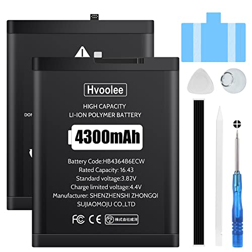 hvoolee Akku HB436486ECW kompatibel mit Huawei P20 Pro/Mate 20/Mate 10/Mate 10 Pro, 4300mAh Hoher Kapazität Li-Ion Polymer Battery mit Reparaturset hvoolee Akku HB436486ECW kompatibel mit Huawei P20 Pro/Mate 20/Mate 10/Mate 10 Pro, 4300mAh Hoher Kapazität Li-Ion Polymer Battery mit Reparaturset von hvoolee