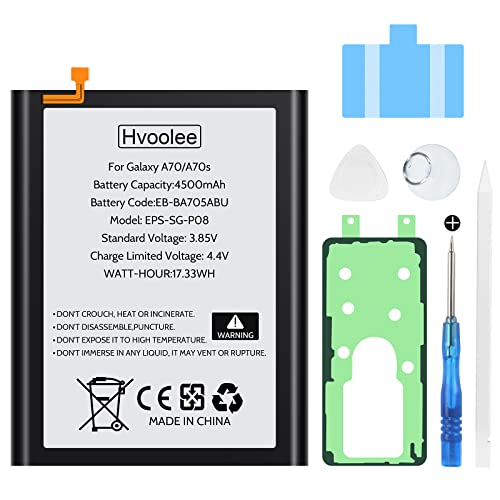 hvoolee 4500mAh Akku für Samsung Galaxy A70 (A705F), Interner Ersatzakku Hohe Kapazität Handy-Akku Samsung Akku Reparaturset Leistungsstark Lange Akkulaufzeit von hvoolee