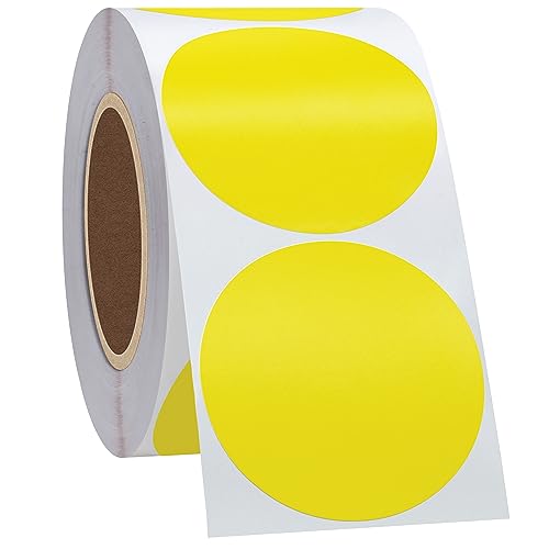 Hycodest Runde Thermo-Aufkleber, selbstklebende runde Mehrzweck-Thermodirektetiketten für Etikettendrucker, 5,1 cm großer Kreis, 750 Etiketten, Gelb von hycodest
