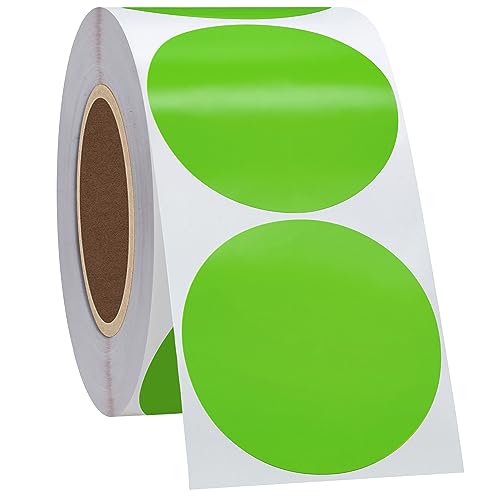 Hycodest Runde Thermo-Aufkleber, selbstklebende runde Mehrzweck-Thermodirektetiketten für Etikettendrucker, 5 cm großer Kreis, 750 Etiketten (Grün) Hycodest Runde Thermo-Aufkleber, selbstklebende runde Mehrzweck-Thermodirektetiketten für Etikettendrucker, 5 cm großer Kreis, 750 Etiketten (Grün) von hycodest