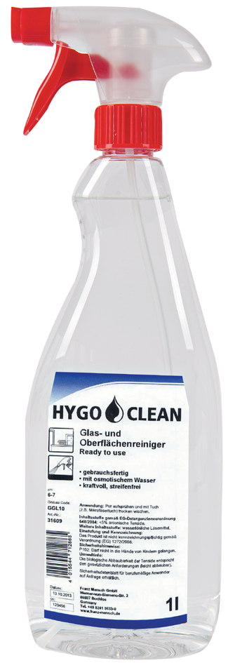 HYGOCLEAN Glas- & Oberflächenreiniger Ready to use von hygoclean