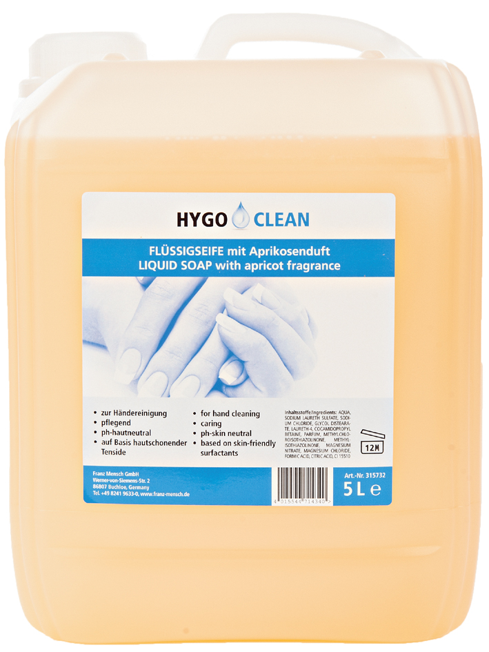HYGOCLEAN Handwaschseife mit Aprikosenduft, 5 Liter von hygoclean
