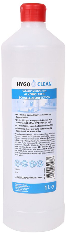 HYGOCLEAN Wisch-Desinfektionsmittel, 1 Liter Flasche von hygoclean