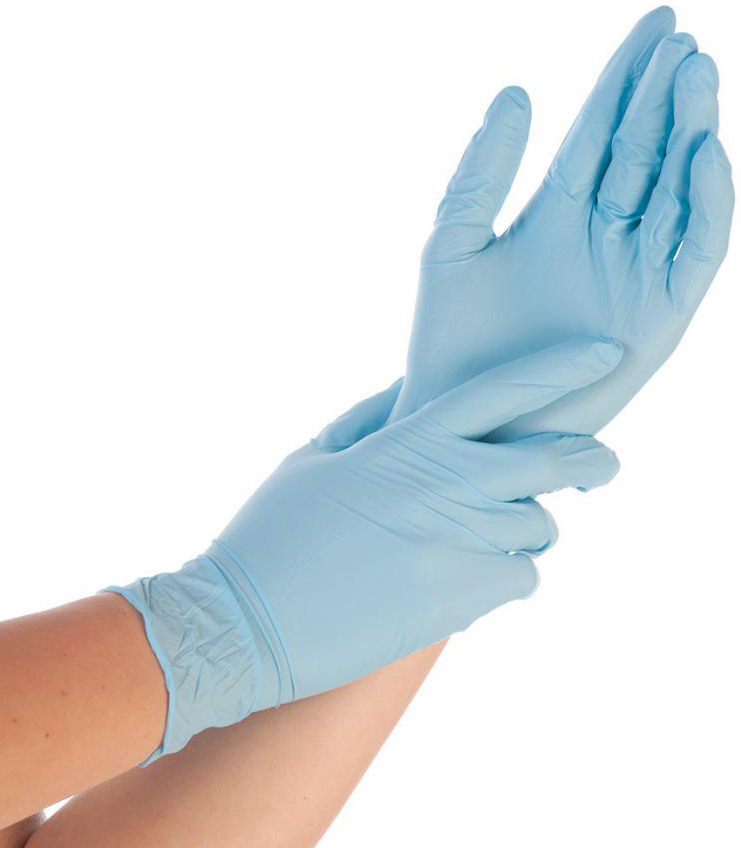 HYGONORM Nitril-Handschuh ALLFOOD SAFE, M, blau, puderfrei von hygonorm