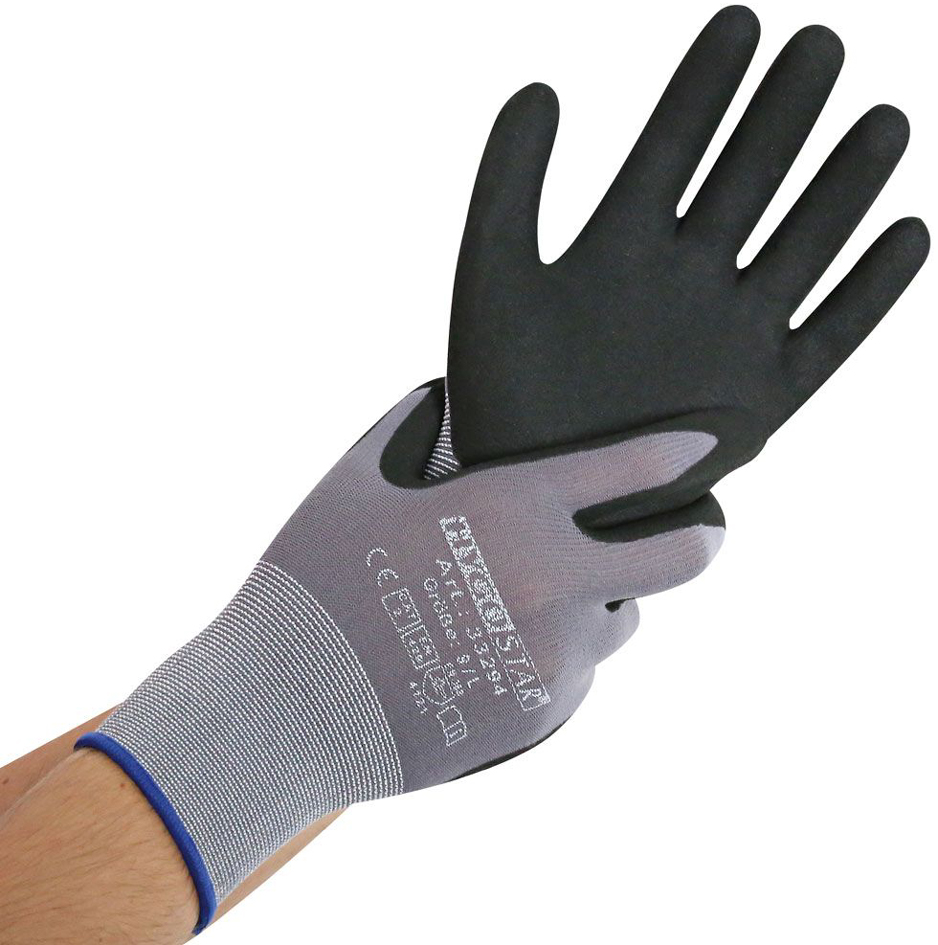 HYGOSTAR Arbeitshandschuh Ergo Flex, grau/schwarz, XL von hygostar