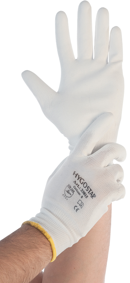HYGOSTAR Arbeitshandschuh Ultra Flex Hand, weiß, L von hygostar