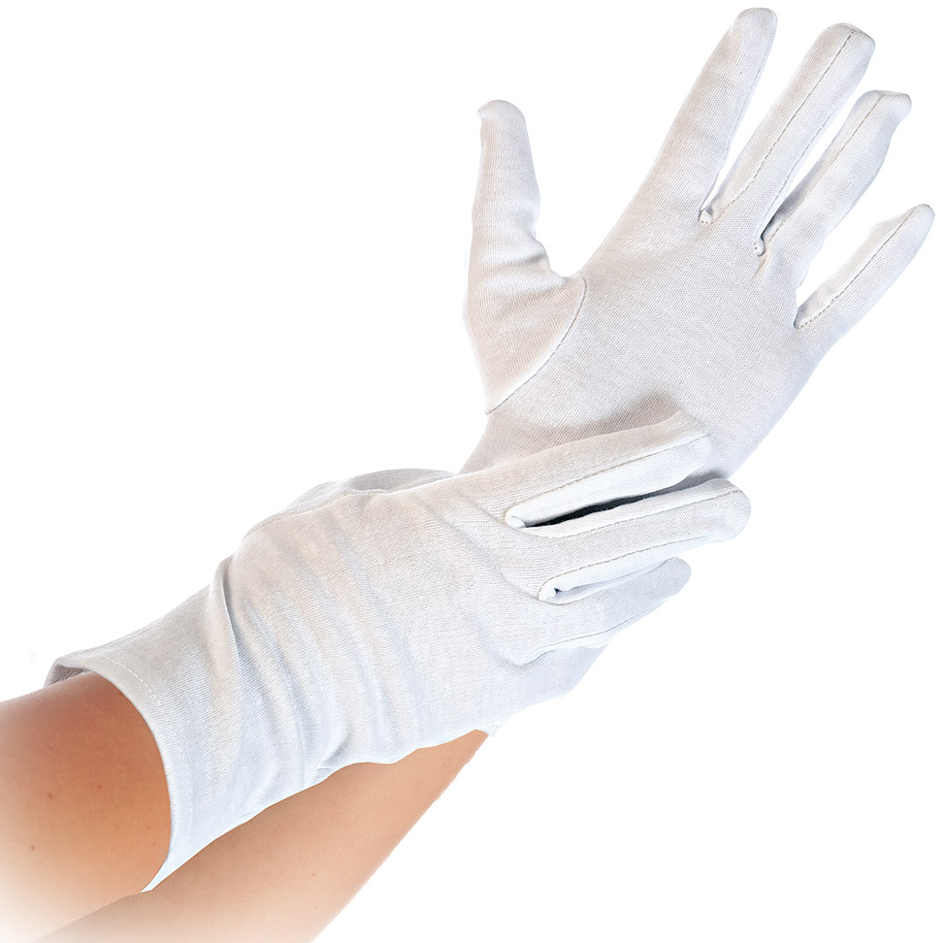 HYGOSTAR Baumwoll-Handschuh Blanc, M, weiß von hygostar
