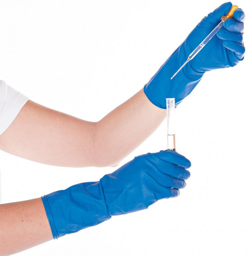HYGOSTAR Chemikalien-Schutzhandschuh High Risk, blau, M von hygostar