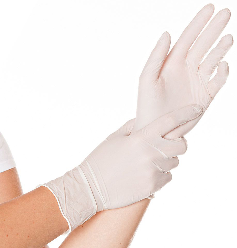 HYGOSTAR Nitril-Handschuh SAFE PREMIUM, L, weiß von hygostar