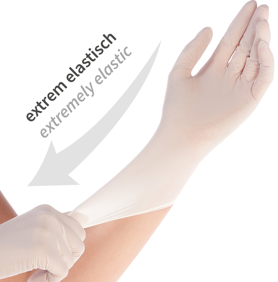 HYGOSTAR Nitril-Handschuh SAFE SUPER STRETCH, L, weiß von hygostar