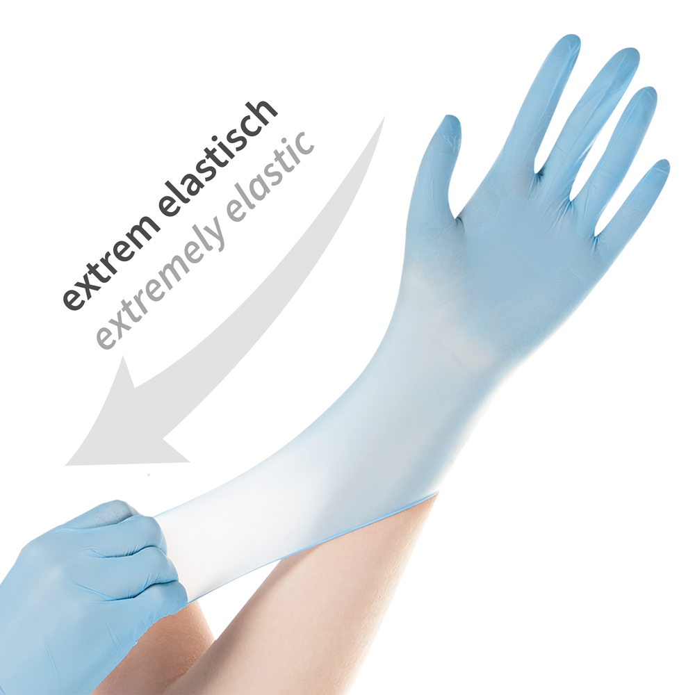 HYGOSTAR Nitril-Handschuh SAFE SUPER STRETCH, M, weiß von hygostar