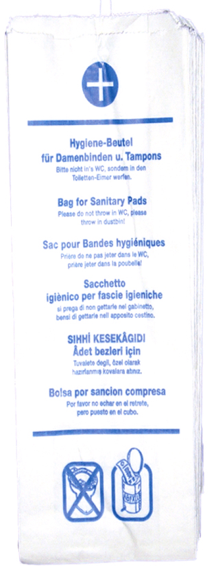 HYGOSTAR Papier-Hygienebeutel, bedruckt, weiß von hygostar