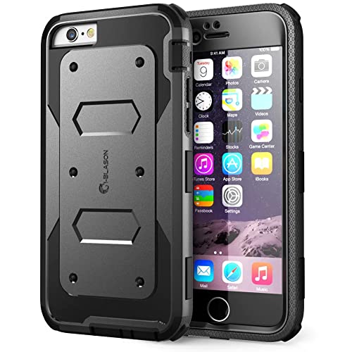 i-Blason Apple iPhone 6 / 6S (4.7 Zoll) Hülle Armorbox Case Outdoor Handyhülle Stoßfest Schutzhülle Bumper Cover mit integriertem Displayschutz, Schwarz von i-Blason