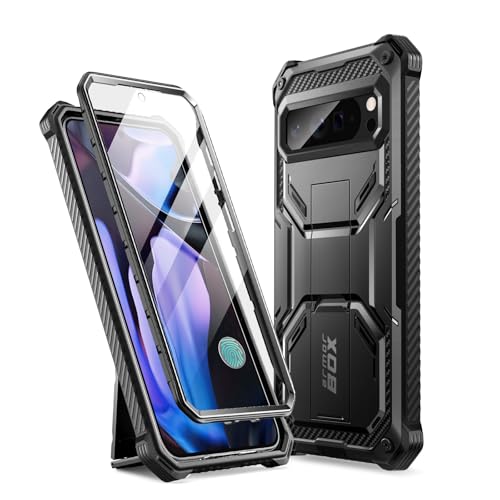i-Blason Armorbox für Google Pixel 9/Pixel 9 Pro Hülle [Unterstützt Fingerabdruck ID] Outdoor Handyhülle Bumper Case Schutzhülle mit Displayschutz und Ständer für Pixel 9/Pixel 9 Pro von i-Blason