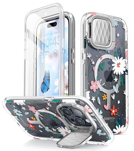 i-Blason Cosmo Mag für iPhone 15 Pro Max Hülle (6.7") mit Kameraschutz Ständer, [Kompatibel mit MagSafe] Glitzer Handyhülle Schlank Case Schutzhülle mit Displayschutz 2023, Paint von i-Blason