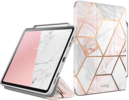 i-Blason [Cosmo] Schutzhülle für iPad Pro 12,9 Zoll (32,9 cm), dreifacher Ständer, Schutzhülle mit automatischer Sleep/Wake-Funktion und Bleistifthalterung für Apple iPad 12,9 Zoll (2018), marmoriert von i-Blason