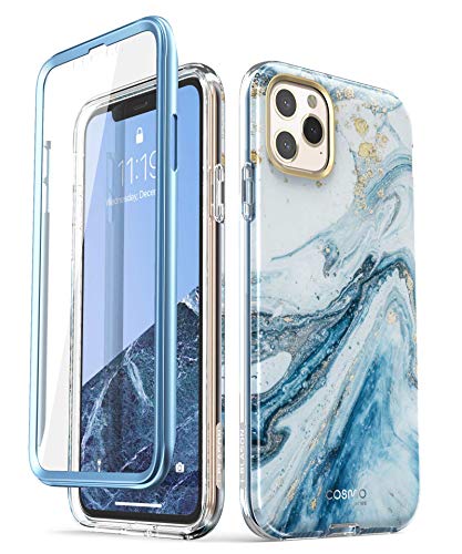 i-Blason Cosmo Series Hülle für iPhone 11 Pro Max 2019 Release, Schlanke Ganzkörper Stylische Schutzhülle mit Eingebautem Displayschutz (Blau) von i-Blason