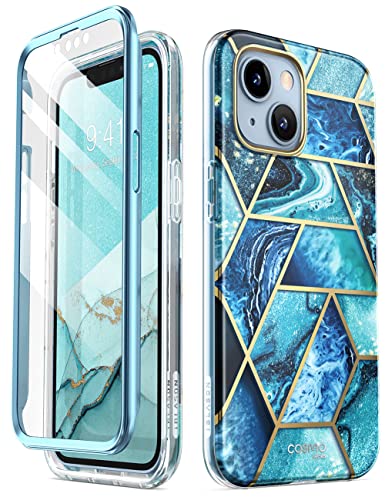 i-Blason Cosmo Series Hülle für iPhone 14 Plus 5G 6,7 Zoll (2022 Release), Slim Full-Body Stylische Schutzhülle mit integriertem Displayschutz (Ocean) von i-Blason