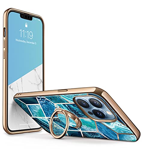 i-Blason Cosmo Snap Case Designed for iPhone 13 Pro 6,1 Zoll (2021 Release), Slim with Built-in 360° Rotating Ring Holder Kickstand Supports Car Mount (Ocean) von i-Blason