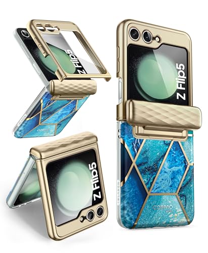 i-Blason Cosmo für Samsung Galaxy Z Flip 5 Hülle mit Scharnierschutz (2023), Schlank Handyhülle Stylische Schutzhülle Bumper Case mit integriertem Displayschutz (Ocean) von i-Blason