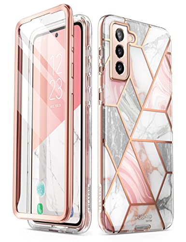 i-Blason Glitzer Hülle für Samsung Galaxy S22+ Plus (6.6") 5G Handyhülle Bumper Case 360 Grad Schutzhülle Glänzend Cover [Cosmo] mit Integriertem Displayschutz 2022 Ausgabe (Marmor) von i-Blason