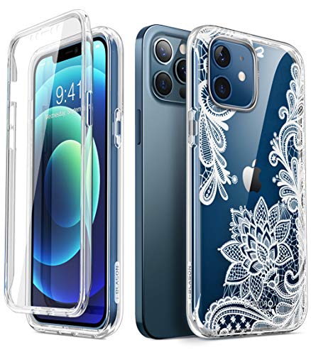 i-Blason Glitzer Hülle für iPhone 12 / iPhone 12 Pro (6.1'') Handyhülle 360 Grad Case Bumper Schutzhülle Cover [Cosmo] mit Displayschutz 2020, Lace von i-Blason