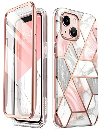 i-Blason Glitzer Hülle für iPhone 13 Mini (5.4‘’) Handyhülle 360 Grad Case Bumper Schutzhülle Cover [Cosmo] mit Displayschutz 2021 (Marmor) von i-Blason