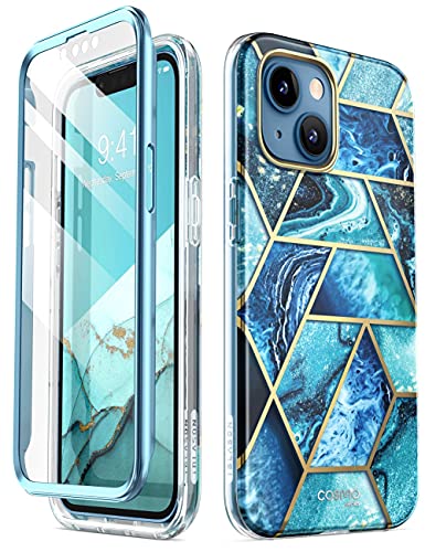i-Blason Glitzer Hülle für iPhone 13 Mini (5.4‘’) Handyhülle 360 Grad Case Bumper Schutzhülle Cover [Cosmo] mit Displayschutz 2021 (Ocean) von i-Blason