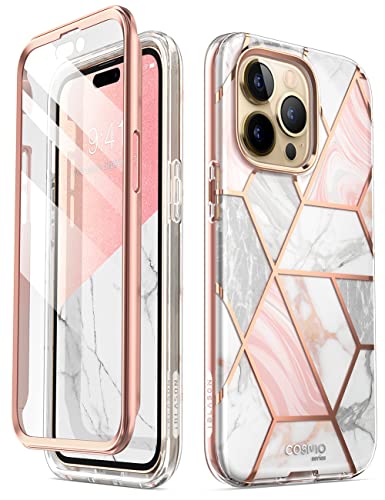 i-Blason Glitzer Hülle für iPhone 14 Pro (6.1‘’) Handyhülle 360 Grad Case Bumper Schutzhülle Cover [Cosmo] mit Displayschutz 2022 Ausgabe (Marmor) von i-Blason
