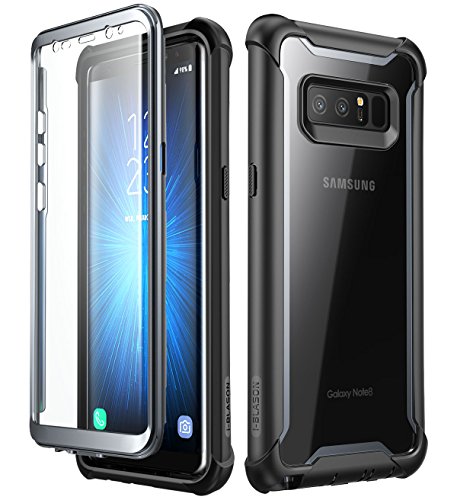 i-Blason Hülle Kompatibel für Samsung Galaxy Note 8 Handyhülle 360 Grad Case Transparent Schutzhülle Cover [Ares] mit eingebautem Displayschutz, Schwarz von i-Blason