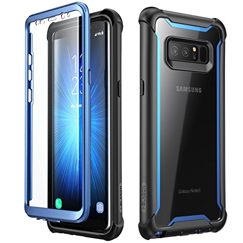 i-Blason Hülle für Samsung Galaxy Note 8 Case 360 Grad Handyhülle Bumper Case Transparent Schutzhülle Clear Cover [Ares] mit integriertem Displayschutz, Blau - 6.7 Zoll von i-Blason