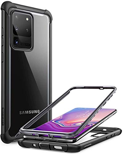 i-Blason Hülle für Samsung Galaxy S20 Ultra Handyhülle Bumper Case Robust Schutzhülle Transparent Cover [Ares] OHNE Integriertem Displayschutz 6.9 Zoll 2020 Ausgabe, Schwarz von i-Blason