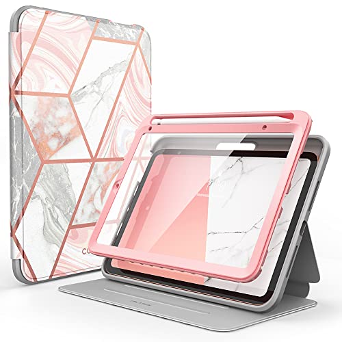 i-Blason Hülle für iPad Mini 6 Generation, iPad 8.3'' 2021 Schutzhülle Bumper Case Trifold Stand 360 Grad Cover mit Displayschutz [Cosmo] mit Auto Schlaf/Wach und Stifthalter (Marmor) von i-Blason