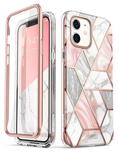 i-Blason Marmor Hülle für iPhone 12 Mini (5.4'') Glitzer Handyhülle [Cosmo] mit Displayschutz, Pink von i-Blason