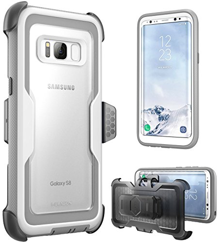 i-Blason Samsung Galaxy S8 Hülle Armorbox Case Outdoor Handyhülle Bumper Schutzhülle mit Gürtelclip OHNE integriertem Displayschutz, Weiß von i-Blason