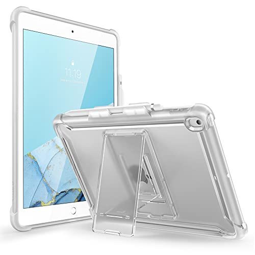 i-Blason Schutzhülle für iPad 9e/8e/7. Generation 10,2 Zoll (2021/2020/2019) [Halo-Serie] Transparenter Schutz, mit integriertem Ständer, TPU-Innenstoßstange (transparent) von i-Blason