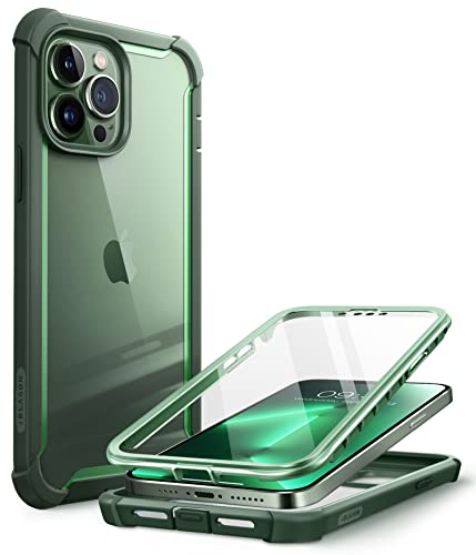 i-Blason Schutzhülle für iPhone 13 Pro (2021) 6,1 Zoll (15,7 cm), mit integriertem Displayschutz, transparente Rückseite, stoßfest, 360-Grad-Schutz (grün) von i-Blason