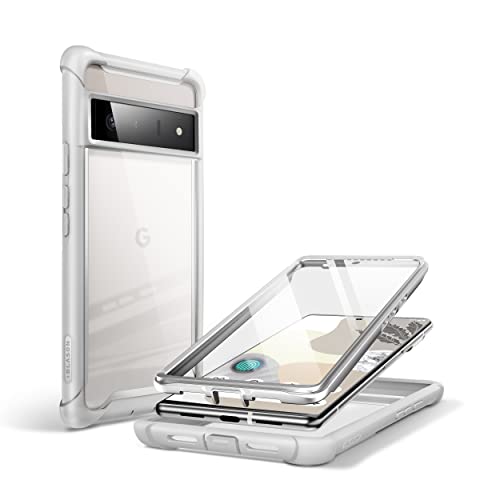 i-Blason Transparent Hülle für Google Pixel 6 Pro (6.7'') Bumper Case 360 Grad Handyhülle Robust Schutzhülle Cover [Ares] mit Integriertem Displayschutz 2021 Ausgabe (Grau) von i-Blason