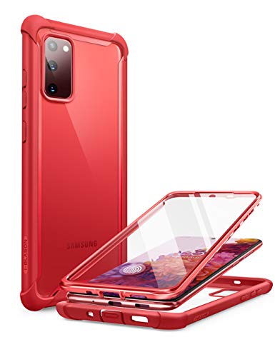 i-Blason Transparent Hülle für Samsung Galaxy S20 FE (6.5") 5G Handyhülle Bumper Case Robust Schutzhülle Cover [Ares] mit Displayschutz 2020, Rot von i-Blason