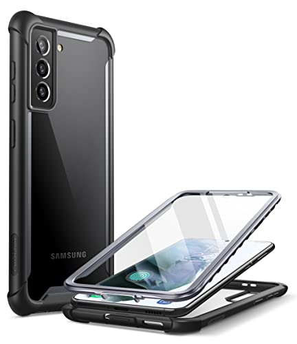 i-Blason Transparent Hülle für Samsung Galaxy S21 FE (6.4") 5G Handyhülle Bumper Case Robust Schutzhülle Cover [Ares] mit Eingebautem Displayschutz (Transparent) von i-Blason