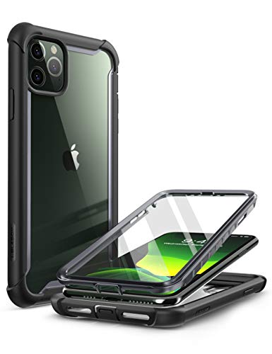 i-Blason Transparent Hülle für iPhone 11 Pro (5.8'') Bumper Case 360 Grad Handyhülle Transparent Schutzhülle Cover [Ares] mit Displayschutz, Schwarz von i-Blason