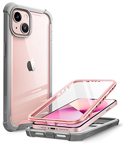 i-Blason Transparent Hülle für iPhone 13 Mini (5.4") Bumper Case 360 Grad Handyhülle Robust Schutzhülle Cover [Ares] mit Displayschutz 2021 (Pink) von i-Blason