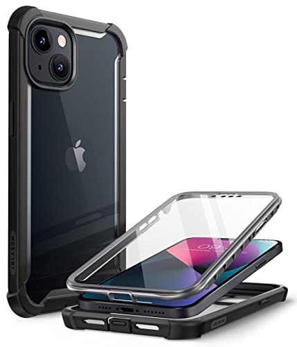 i-Blason Transparent Hülle für iPhone 14 / iPhone 13 (6.1") Bumper Case 360 Grad Handyhülle Robust Schutzhülle Cover [Ares] mit Displayschutz 2022 (Schwarz) von i-Blason