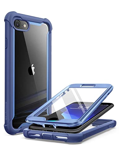 i-Blason Transparent Hülle für iPhone SE (4,7") 2020/iPhone 8/iPhone 7 Handyhülle Bumper Case Schutzhülle [Ares] mit Displayschutz, Blau von i-Blason