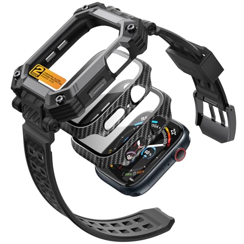 i-Blason für Apple Watch 10 Hülle mit Band 46mm [2er Displayschutzhülle aus gehärtetem Glas] Sport Armband Ersatzarmband Bumper Case Verstellbar Schutzhülle [Armorbox] für iWatch 10 46mm von i-Blason
