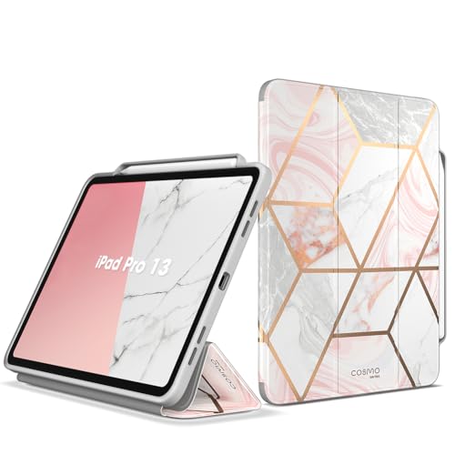 i-Blason für iPad Pro 13 Zoll Hülle M4 2024 mit Stifthalter, Bumper Case Trifold Ständer Weiche TPU Schutzhülle [Cosmo] mit Auto Schlaf/Wach iPad Pro M4 Cover für iPad Pro 13 Zoll (Marmor) von i-Blason